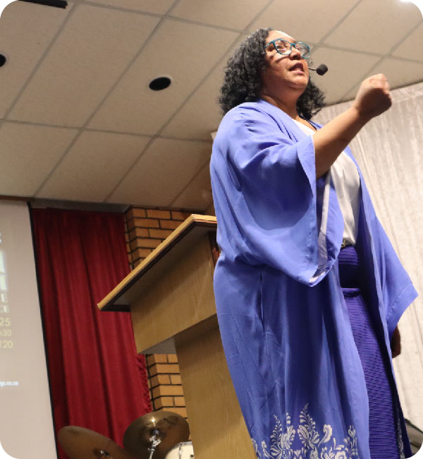 Pastor Heather Bock teaching